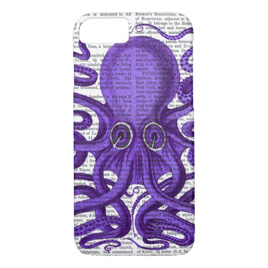 Lila Oktopus Case-Mate iPhone Hülle (Rückseite)