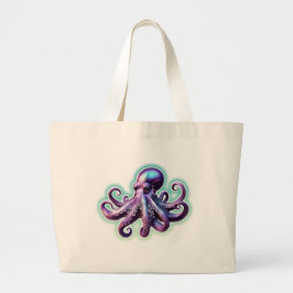 Lila Oktopus Jumbo Stoffbeutel
