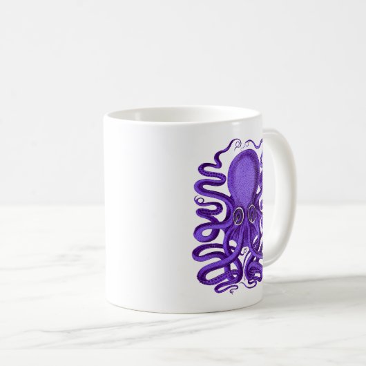 Lila Oktopus Kaffeetasse (VorderseiteRechts)