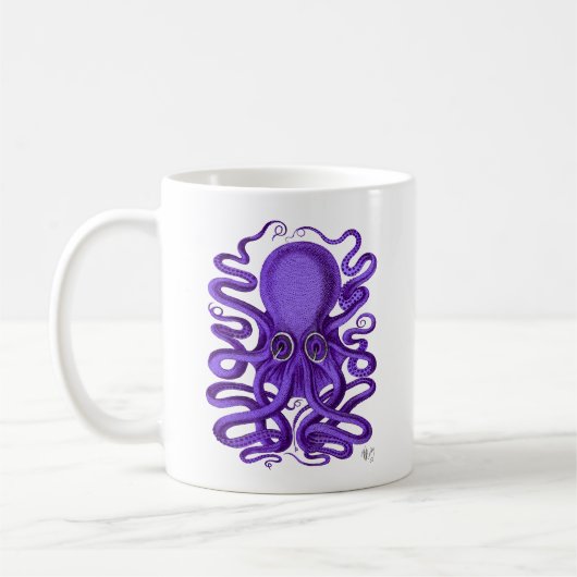 Lila Oktopus Kaffeetasse (Links)