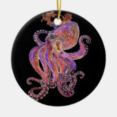 Lila Oktopus Keramik Ornament (Vorne)