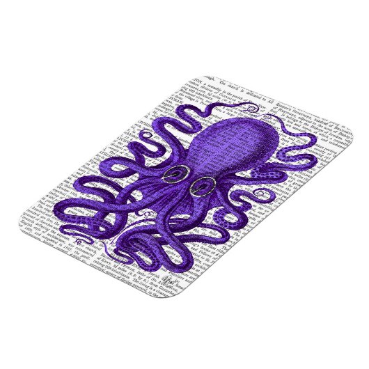 Lila Oktopus Magnet (Linke Seite)