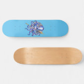Lila Oktopus mit Trident Skateboard (Horizontal)