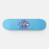 Lila Oktopus mit Trident Skateboard (Horizontal)