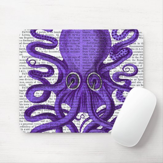 Lila Oktopus Mousepad (Mit Mouse)