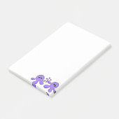 Lila Oktopus nach der Anwendung Post-it Klebezettel (angewinkelt)