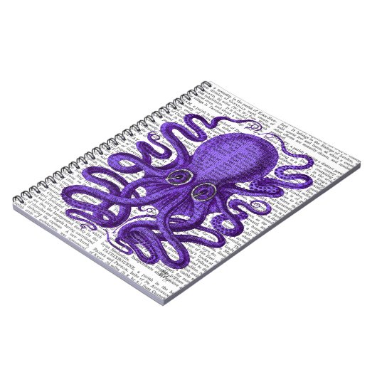 Lila Oktopus Notizblock (Linke Seite)