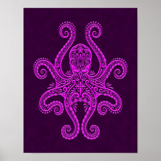 Lila Oktopus Poster (Vorne)