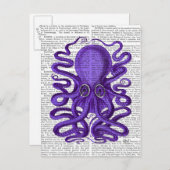 Lila Oktopus Postkarte (Vorne/Hinten)