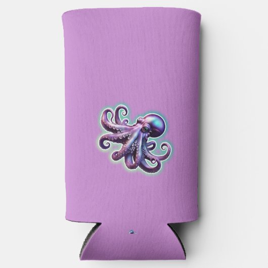 Lila Oktopus Selters Dosenkühler (Vorderseite)