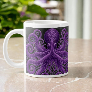 Lila Oktopus Victorian Steampunk Kraken  Jumbo-Tasse