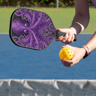 Lila Oktopus Victorian Steampunk Kraken Pickleball Schläger