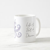 Lila Oktopus Weiße Schleife Kaffeetasse (VorderseiteRechts)