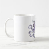 Lila Oktopus Weiße Schleife Kaffeetasse (Links)