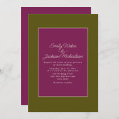 Lila Olive Green Pink Einladung (Vorne/Hinten)