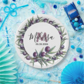 Lila Olivenbaum Pappteller (Party)