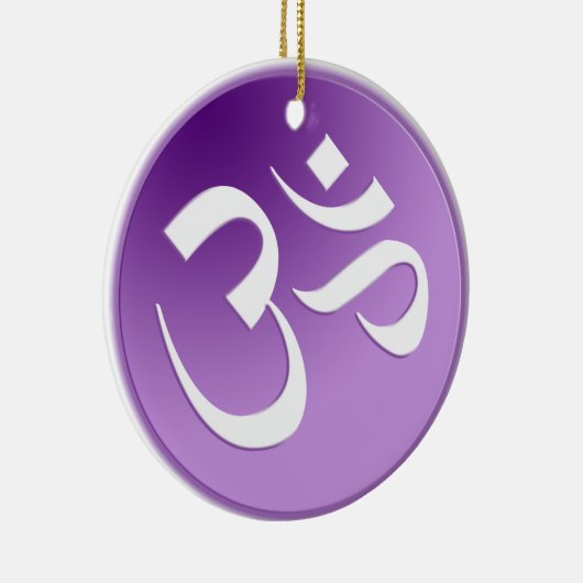 Lila Om-Symbol Keramik Ornament (Rechts)