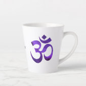 Lila Om Symbol, Name, 12oz oder 17oz Latte Tasse (Rechts)