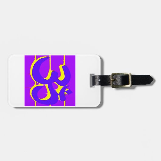 Lila om-Tag Gepäckanhänger (Vorderseite horizontal)