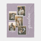 Lila Oma Großkind 5 FotoCollage Fleecedecke (Vorderseite)