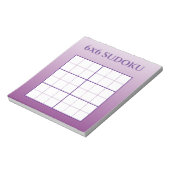 Lila Ombre 6x6 Sudoku-Grid-Vorlage Notizblock (Rotiert)
