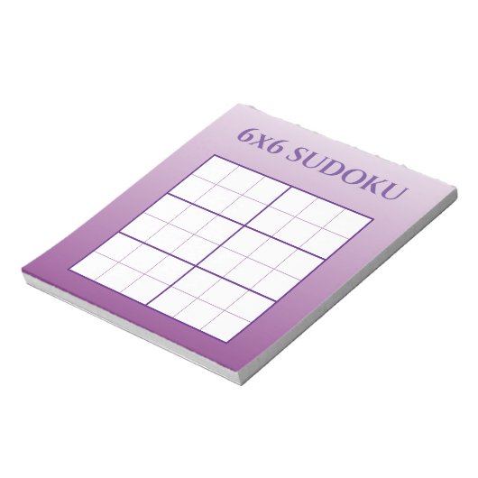 Lila Ombre 6x6 Sudoku-Grid-Vorlage Notizblock (Rotiert)
