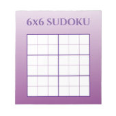 Lila Ombre 6x6 Sudoku-Grid-Vorlage Notizblock (Vorderseite)