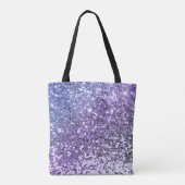 Lila Ombre Chunky Glitzer Mit Monogramm Tasche (Rückseite)