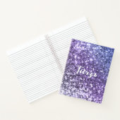 Lila Ombre Chunky Glitzer Personalisiert Notizblock (Innenseite)