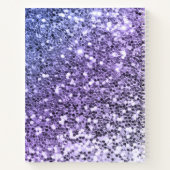 Lila Ombre Chunky Glitzer Personalisiert Notizblock (Rückseite)