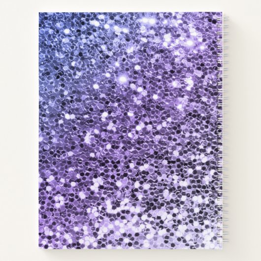 Lila Ombre Chunky Glitzer Personalisiert Notizblock (Rückseite)