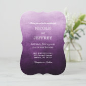 Lila Ombre Elegant Custom Wedding Einladung (Stehend Vorderseite)