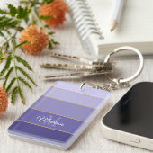 Lila Ombre-Farbblöcke Personalisiert Schlüsselanhänger (Vorderseite rechts)