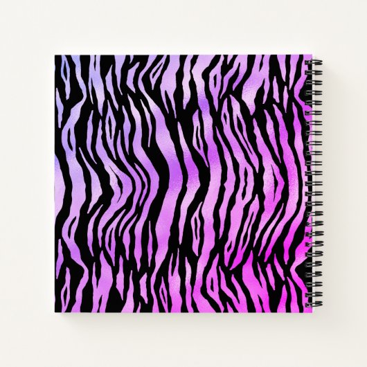 Lila Ombre Glam Animal Print Monogram Sketchbook Notizblock (Rückseite)