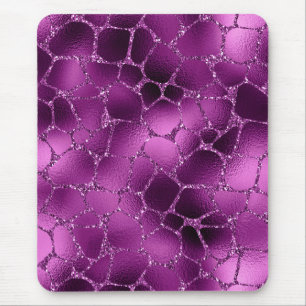 Lila Ombre Glam Glitter Giraffenflecken Muster Mousepad
