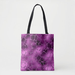 Lila Ombre Glam Glitter Giraffenflecken Muster Tasche