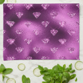 Lila Ombre Glam Glitzer Diamonds Pattern Geschirrtuch (Gefaltet)