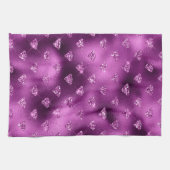 Lila Ombre Glam Glitzer Diamonds Pattern Geschirrtuch (Horizontal)