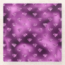 Lila Ombre Glam Glitzer Diamonds Pattern Glasuntersetzer