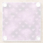 Lila Ombre Glam Glitzer Diamonds Pattern Glasuntersetzer (Rückseite)