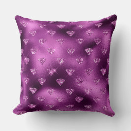 Lila Ombre Glam Glitzer Diamonds Pattern Kissen