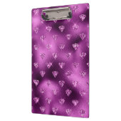 Lila Ombre Glam Glitzer Diamonds Pattern Klemmbrett (Links)