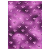 Lila Ombre Glam Glitzer Diamonds Pattern Klemmbrett (Rückseite)