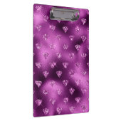 Lila Ombre Glam Glitzer Diamonds Pattern Klemmbrett (Rechts)