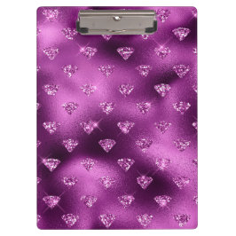 Lila Ombre Glam Glitzer Diamonds Pattern Klemmbrett