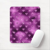 Lila Ombre Glam Glitzer Diamonds Pattern Mousepad (Mit Mouse)