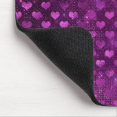 Lila Ombre Glam Glitzer Herzmuster Mousepad (Ecke)