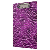 Lila Ombre Glam Glitzer Tiger Streifen Muster Klemmbrett (Links)