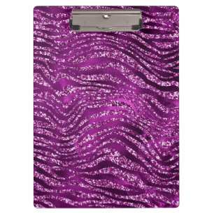 Lila Ombre Glam Glitzer Tiger Streifen Muster Klemmbrett