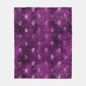 Lila Ombre Glam Glitzer Unicorns Muster Fleecedecke (Vorderseite)